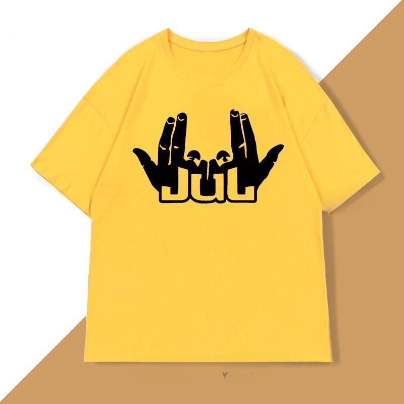 JuL T Shirts for Unisex Women Music Rapper Graphci T Shirts Cotton Vintage Short Sleeve Tshirt Male Tops Streetwear Tees Clothes