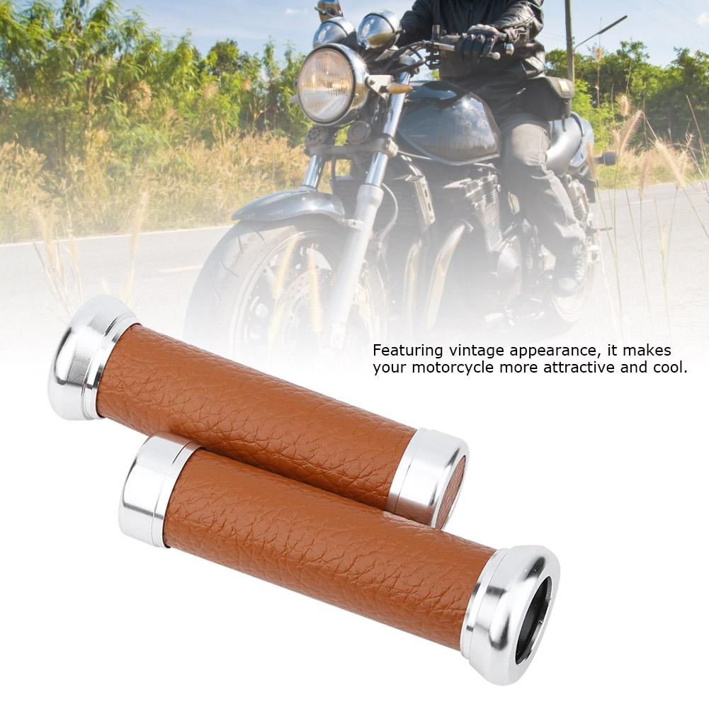 Universal Motorcycle Handle Grips Skid Resistance Protection Accessories Replacement (Brown)