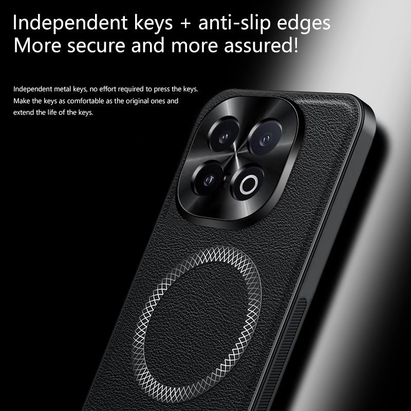 Luxury PU Leather Case For Vivo iQOO 13 Magsafe Magnetic Metal Ring Lens Protection Shockproof Cover For Vivo iQOO 12 Pro 11 Pro