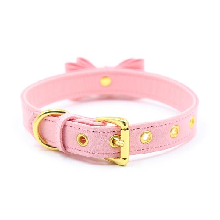 Bell Bow Tie PU Leather Necklace for Women Sex Slave Bdsm Bondage Collar Sexy Toys for Couples Sex