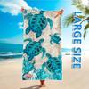 Extra Large Microfiber Beach Towel & Mat, Vintage Teal Sea Turtle Print, Super Absorbent Quick Dry for Pool Yoga Camping Travel