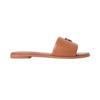 Womens/Ladies Logo Leather Flat Mule Sandals