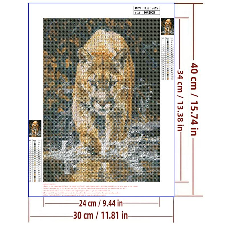 5d DIY Diamond Painting Cross Stitch Animal Leopard Diamond Embroidery Mosaic Full Round Drill Home Decor