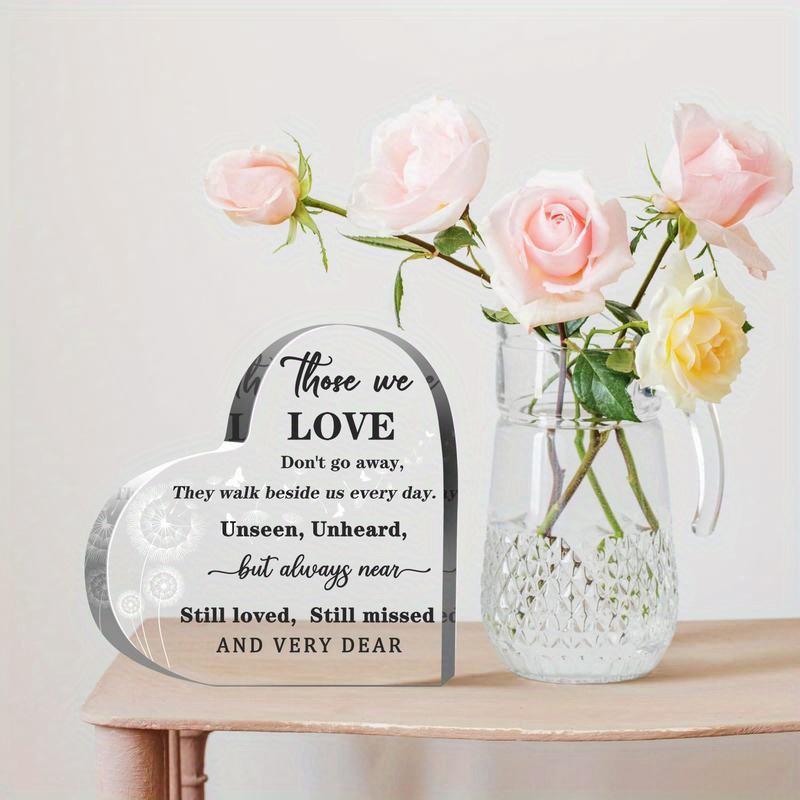 Dandelion Heart Commemorative Gift, Elegant Acrylic Mourning Gift Center DecorationFestival Statue Decorations
