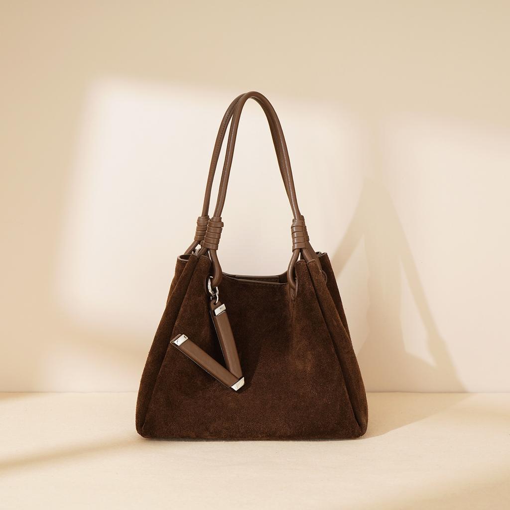 Neue High-End Ein-Schulter Trend Modisch und Vielseitig Einfache Damen Tasche Messenger Bag Handtasche Samt Rindsleder