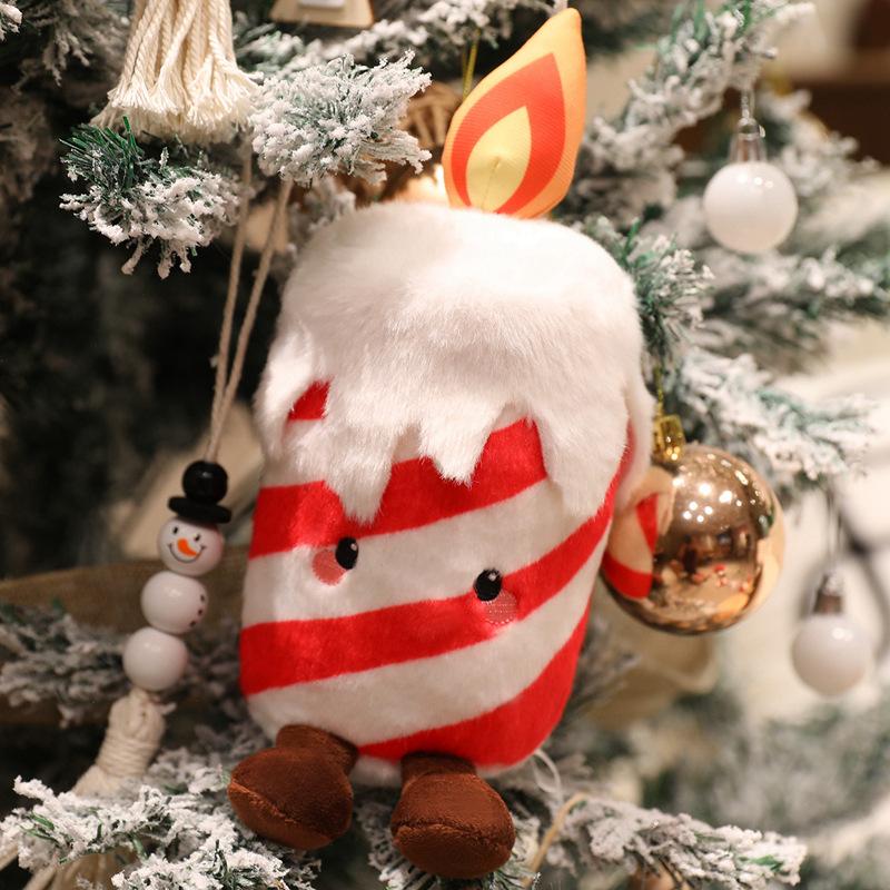 Adorable Merry Xmas Plush Toy Holiday Present Stuffed Gentle Santa Claus Gingerbread Man Sock Bell Tiny Xmas Tree Home Decor
