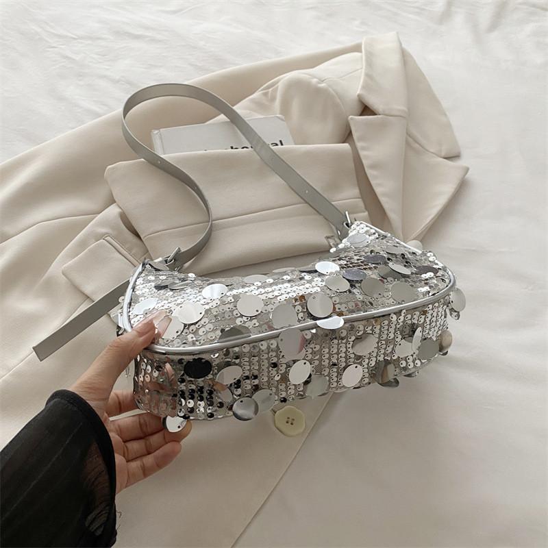 Acylic Small Clutch Bag With Sequins For Street Fashion And Daily Use