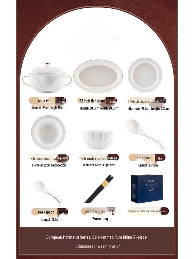 Moda Lanka Pure White Ceramic Dinnerware Set