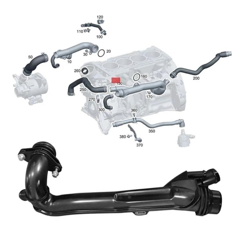 Engine Thermostat Coolant Tube Temperature Cooling Tube for S320 CLS260 CLS350