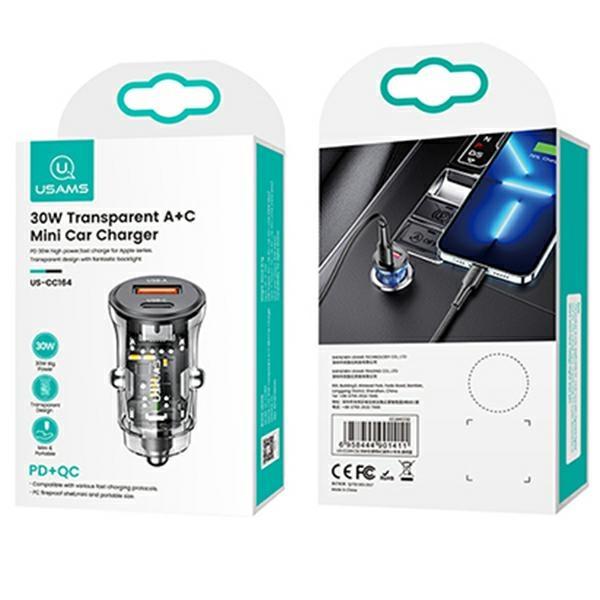 Usams Ład. Sam. 1Xusb+1Xusb-C C32 30Wfast Charge Czarny/Black Cc164Cc01 (Us-Cc164)