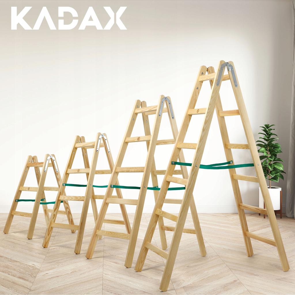 KADAX Wooden Painter's Ladder Step Ladder Double-Sided 150kg