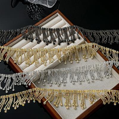 5Yards Rhinestone Chain Trim Irregular Tassel Chain Crystal Diamond Accessories DIY Craft Gift Decoration Diamond Metal Chain