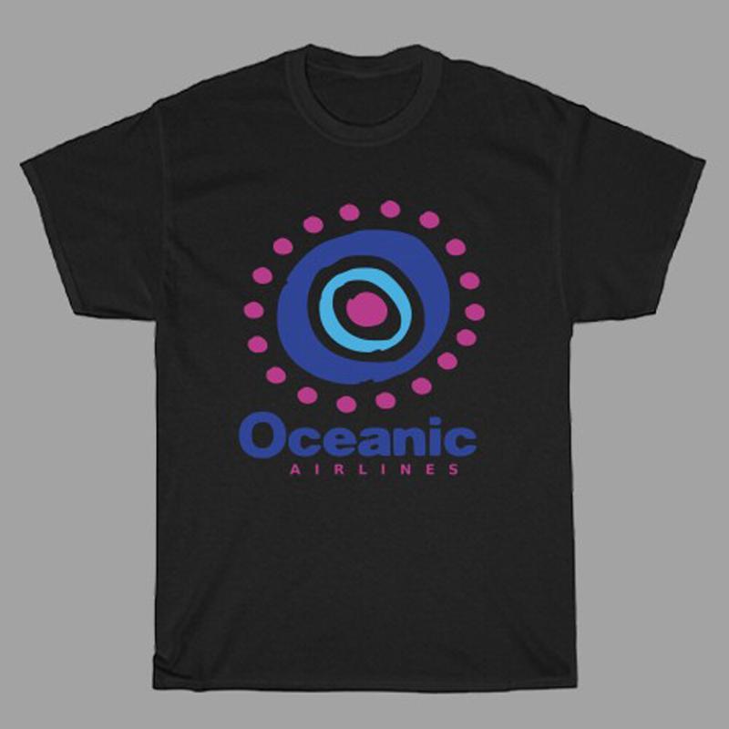 Oceanic Airlines Lost Tv Show Men's Black T Shirt Size S to 5XL