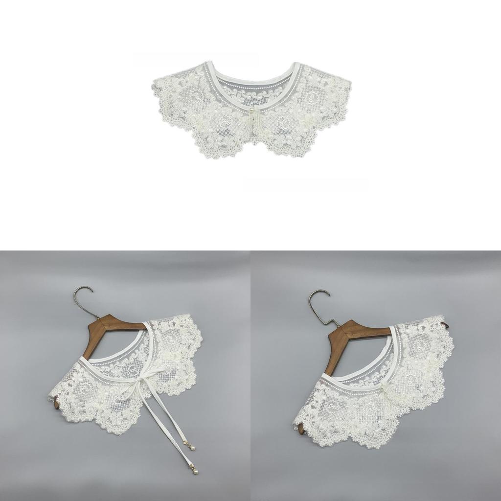 Wool Winter Coat Collar With Embroidered Floral Design For Adults Fashion Accessory