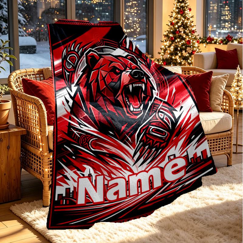 Custom Name Personalized North Sydney Bears Print Blanket, Home Decor, Bedroom, Sofa, Camping, Couch, Gifts for Birthday Christmas