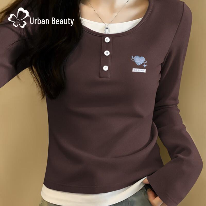 

Женская футболка с длинным рукавом с имитацией многослойности XL