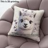 Cute Alpaca Purple Floral Print Throw Pillow Covers Pattern Cushion Cover Suitable For Sofa Bedroom Car Pillow Cover