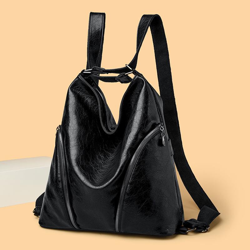 Popular Korean Style Lazy Soft Leather Women's Bag with Large Capacity, Versatile Shoulders, Fashionable Crossbody and Single Shoulder Bag for Women
