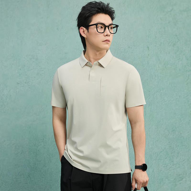 Cross-Border Couple Ice Silk Polo Shirt: Unisex, Business Casual, Sun Protection, Antibacterial, Short Sleeve for Summer