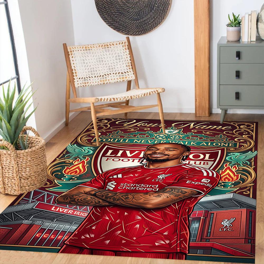 Liverpool Fc Customize Text Carpet Perfect For Outdoor Entryway Dormitory Hallway Antislip Rug Office Home Decor Spiritual Gift
