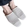 Soft leather version~ Hand-woven mesh yarn bag head sandals women's French versatile hollowed-out outer wear square head flat bottom half slippers
