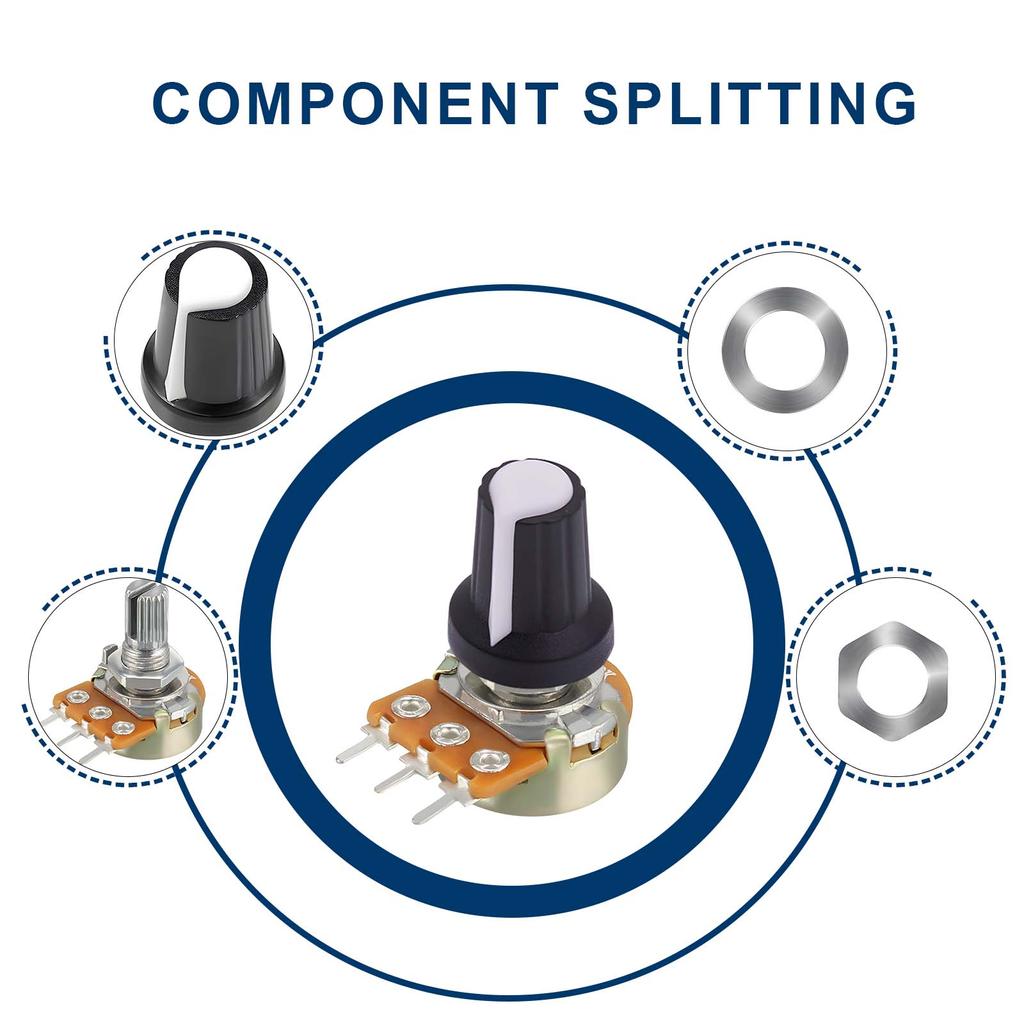5Pcs WH148 Potentiometers 3Pin 1K 2K 5K 10K 20K 50K 100K 250k 500K 1M Ohm Linear Taper Rotary Potentiometer Resistors