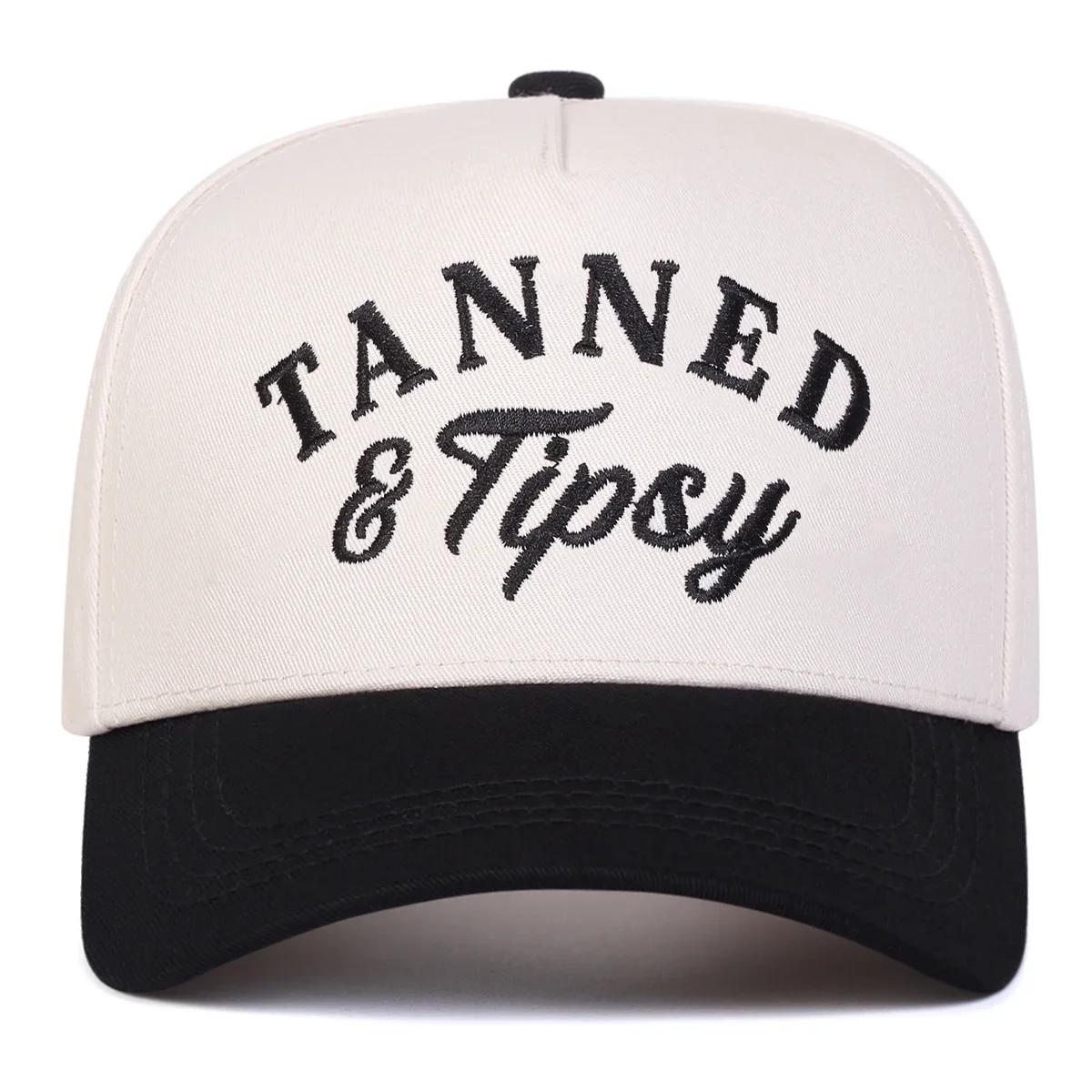 

Unisex TANNED TIPSY Letter Embroidery Baseball Caps Spring Autumn Outdoor Adjustable Casual Hats Sunscreen Hat Sports Cap чорний
