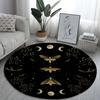 Moon and starry sky printed circular floor mat plant pattern carpet home bedroom decoration non slip floor mat door mat