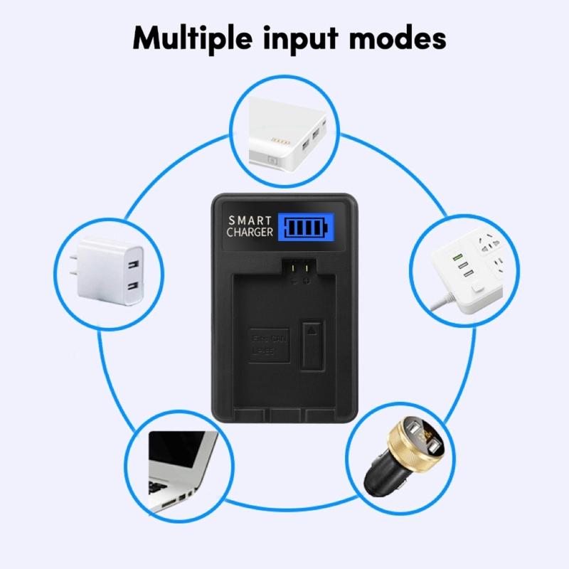LCD USB LP-E5 Battery Charger Replacement for  EOS Rebel XS, Rebel T1i, Rebel XSi, 1000D, 500D, 450D Camera Battery