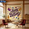 Colorful Gifts Birthday Banner, Colorful Polyester Backdrop for Party Decorations