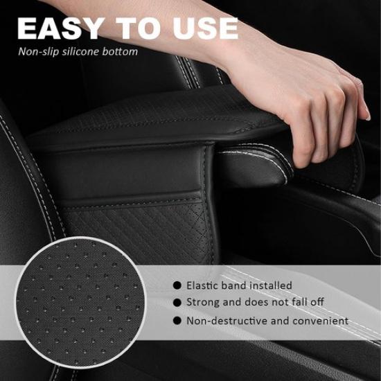 Car Armrest Pad Center Console Box Cover Leather Protector Cushion Accessories