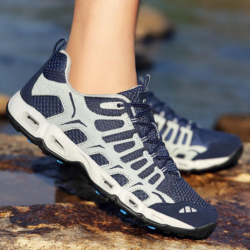 Men's Casual Shoes Male Summer Shoes Mesh Breathable Men's Outdoor Sneakers Rubber Sole Men's Hiking Shoes