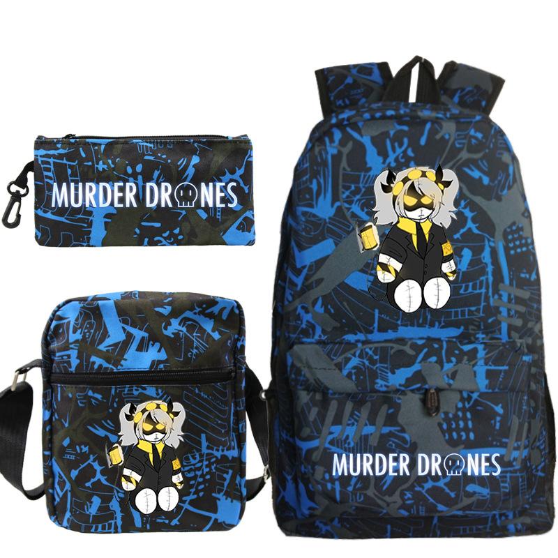 Murder Anime Peripheral Printed Children's School Bag Set Cross-border Leisure Student Backpack Three-piece Set