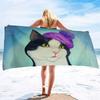 Cute Cat Print Beach Towel Soft Absorbent Large For Adult Kids Summer Travel Paw Design Perfect For Sunbathing Pool Use Gift