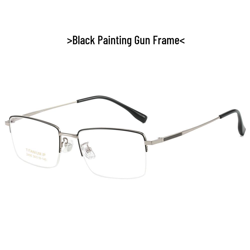 2024 Classic Unisex Half-Rim Titanium Glasses Frame Blue Light Blocking, Prescription Compatible