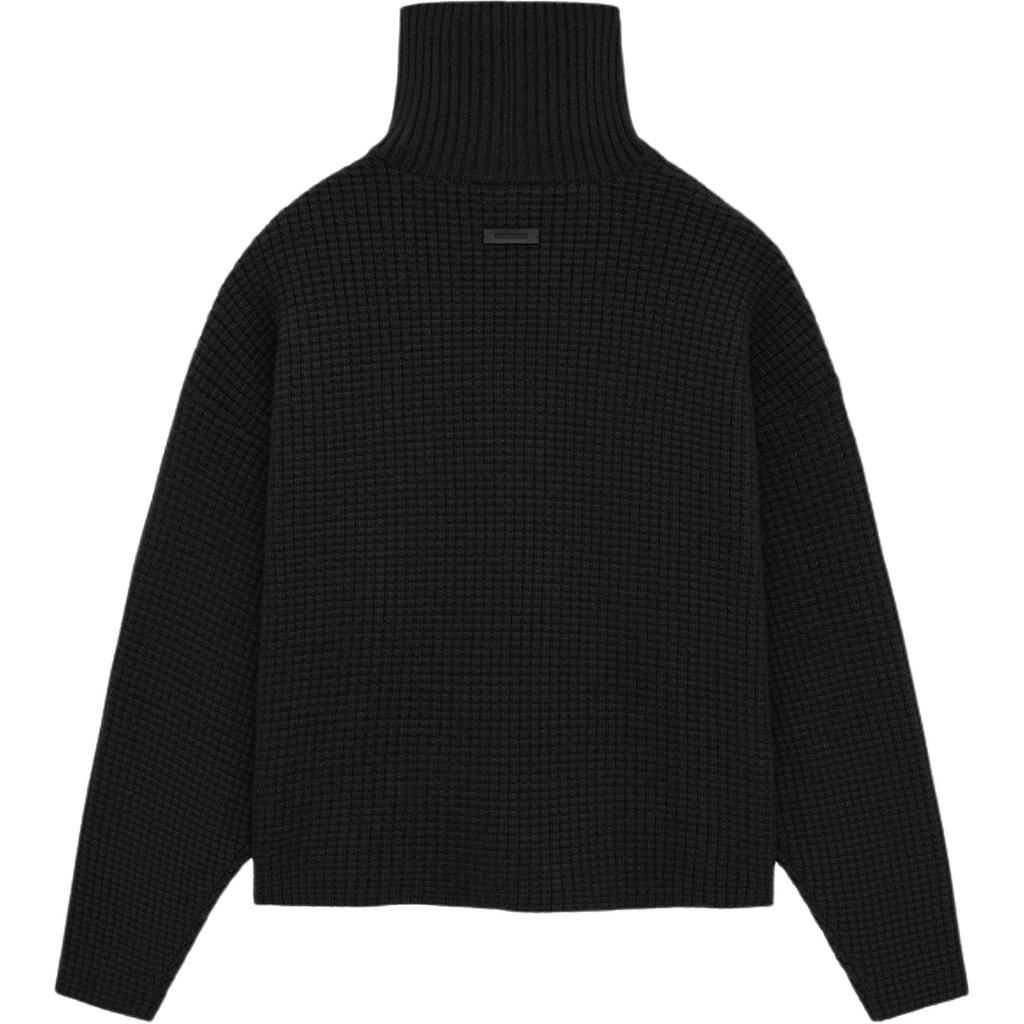 Fear of God Essentials Heavy Waffle Turtleneck Black Men Tops 192BT246190F