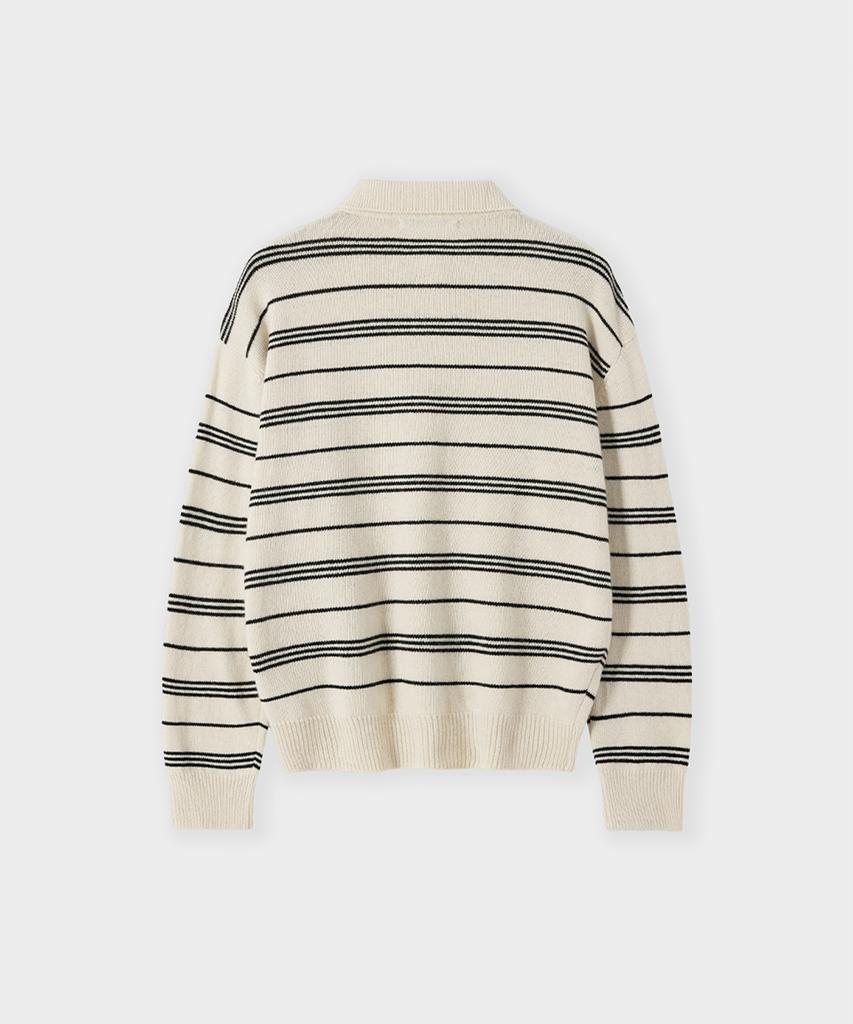 Aleukaig Stripe Collar Knit_Cream