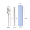 Portable Stainless Steel Cutlery Set: Fork, Spoon & Chopsticks - Ideal for Students & Outdoor Use
