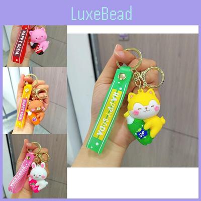 Adorable Cartoon Rabbit Animal Bubble Water Keychain Cute Silicone Accessory