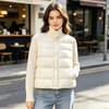 Stand-up collar knitted casual jacket winter new cotton light and thin splicing lapel warm cardigan cotton jacket top