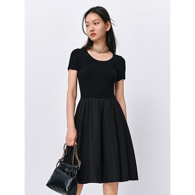 

Peacebird Women s Summer Knit Patchwork Dress L