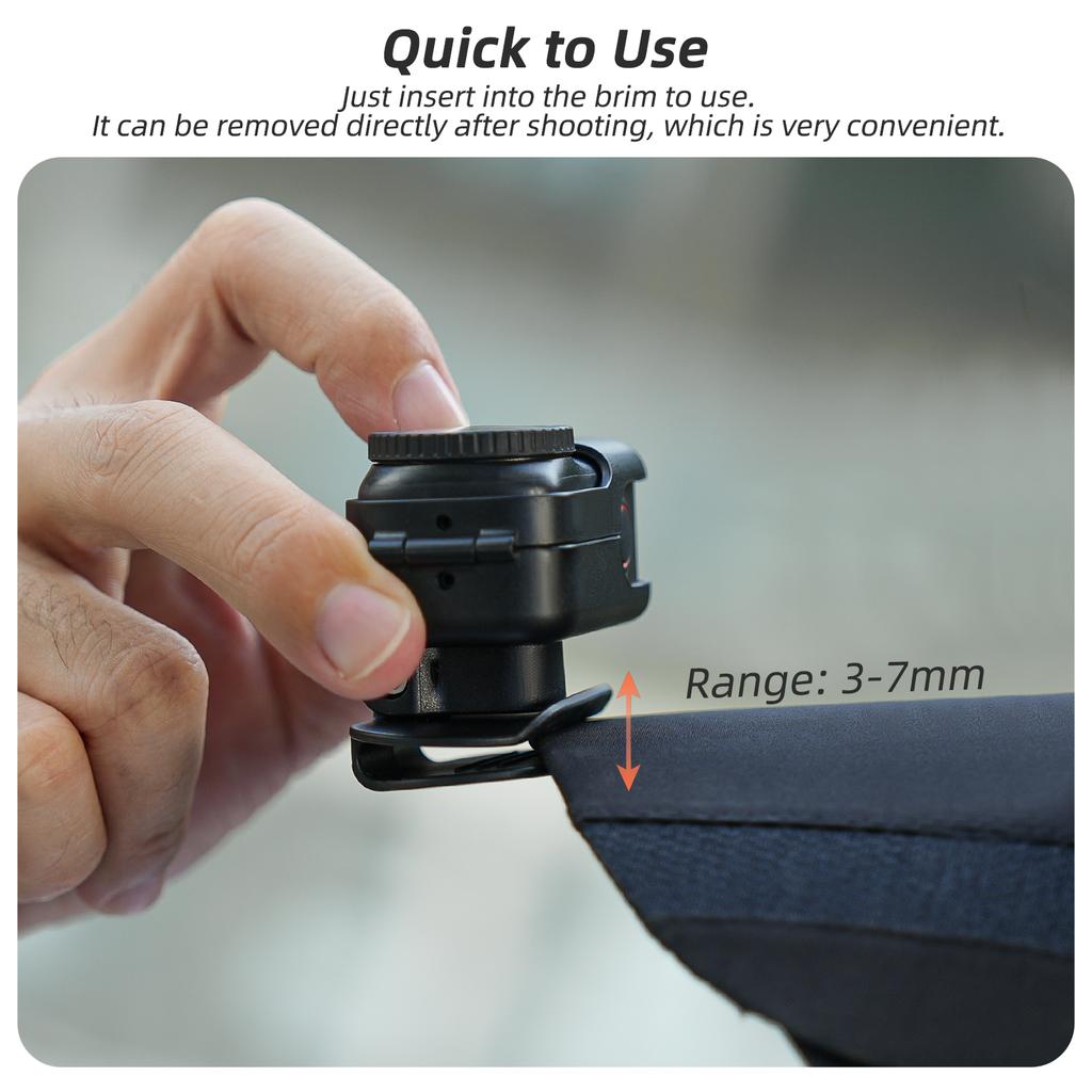 SUNNYLIFE ON-J064 For DJI Osmo Nano Hat Clip Mount 360-Degree Rotatable Camera Adapter Holder