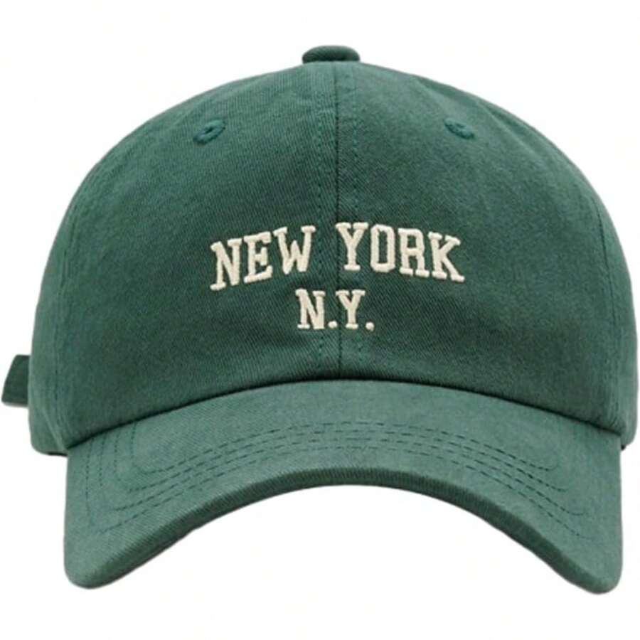 New York Gestickte Baseballkappe Mit Gebogenem Schirm Outdoor Sportmütze UV-Schutz