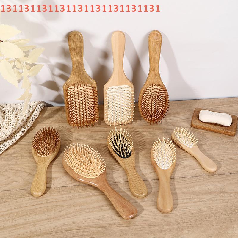 Anti-Static Scalp Massager for All Hair Types Detangling Cushion Design Airbag Wood Hair Comb Massage Brush