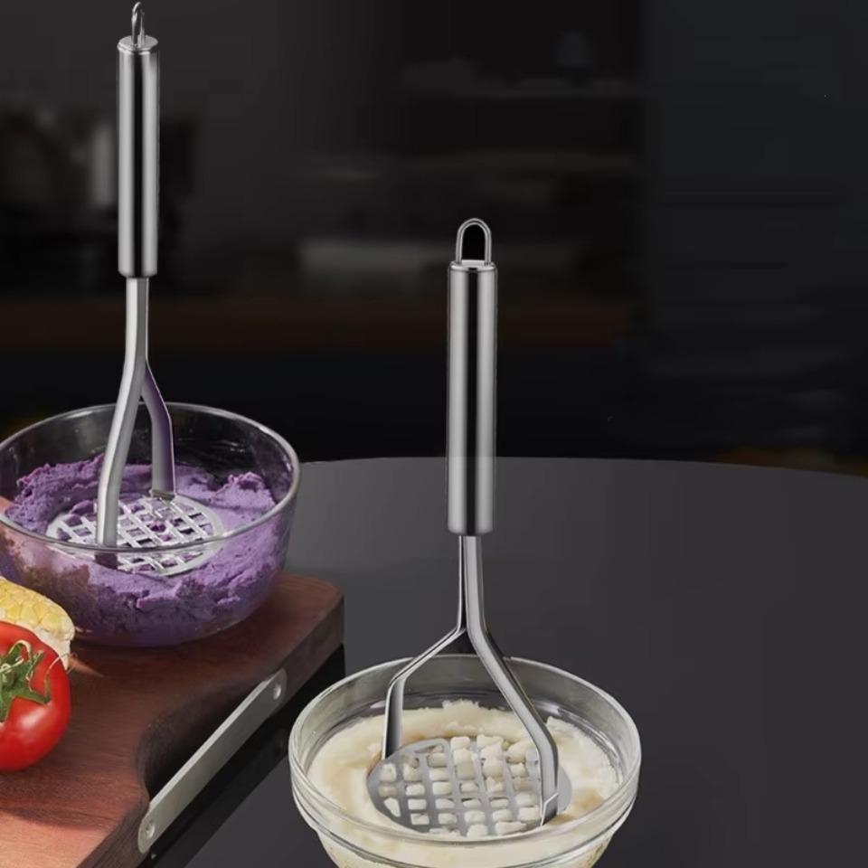 Gadget de bucătărie Mașină de zdrobire creativă pentru presă de nămol Mașină de suc pentru piure Concasor de cartofi din oțel inoxidabil Aparat de împingere pentru fructe Instrumente pentru fructe