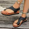 Casual Sandals Women 2025 Summer Fashion Women's Sandals Plus Size Solid Color Round Toe Flat with Outdoor Shoes for Women
