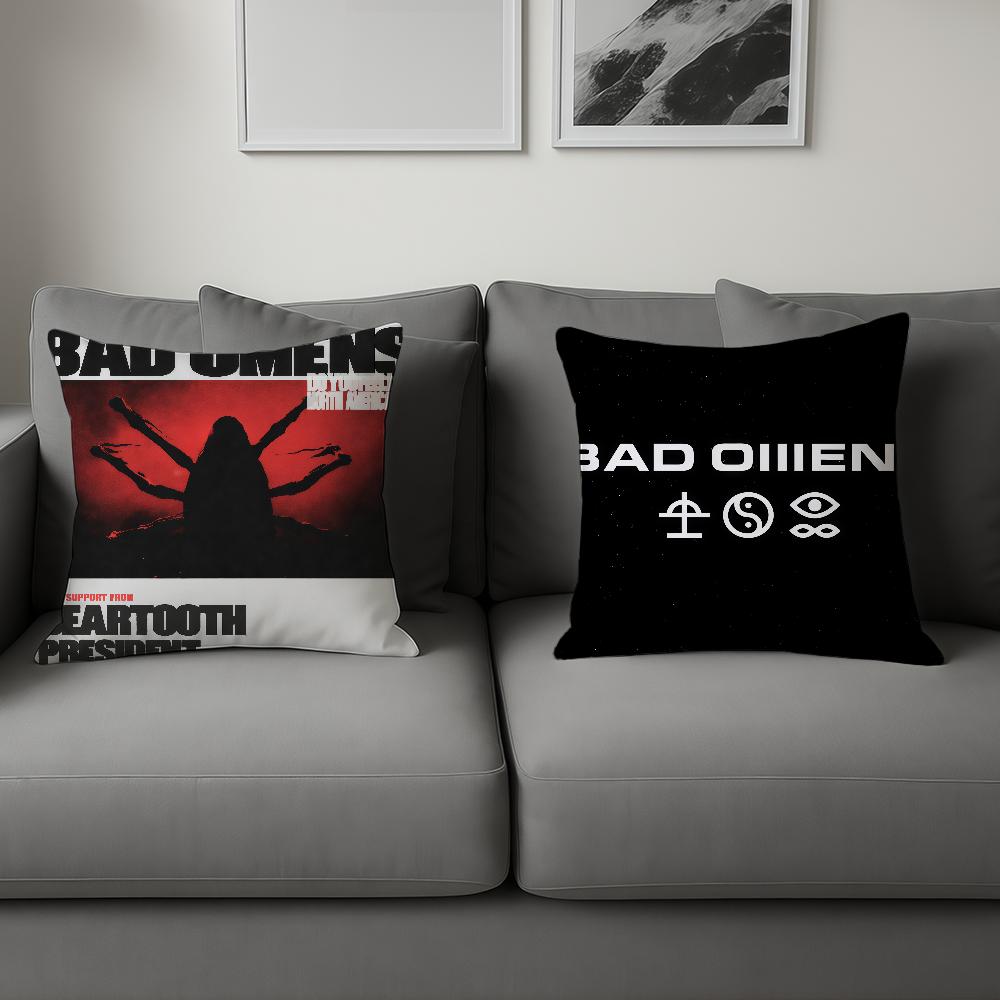 Band B-Bad Omens cushion cover For Sofa Car Office Cafe Soft And Comfortable Double-Sided Printing Pillow Cover