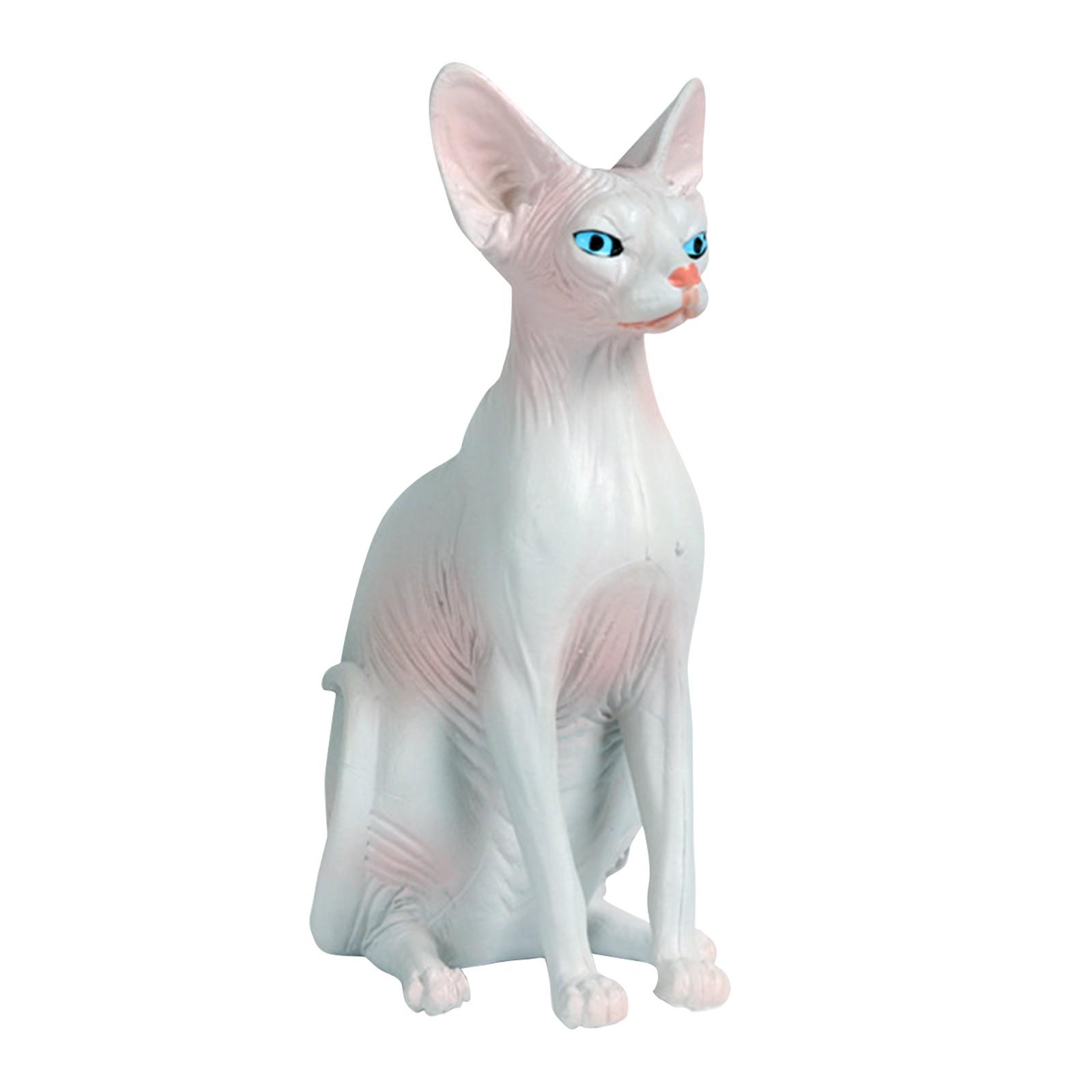 

Фигурка безволосого кота из смолы сфинкса, модель безволосого кота, статуя для украшения дома