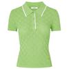 Edition Women's Sporty Plaid Polo Knit Short Sleeve Top