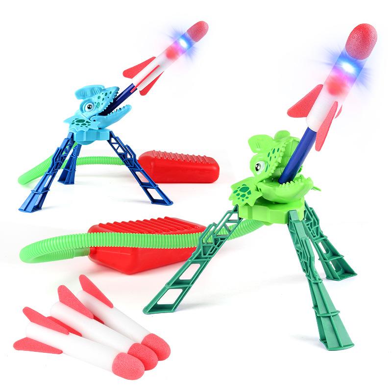 Children'S New Strange Feet On The Skyscraper Rocket Double Launch Flash Flying Skyscraper Casual Sports Toys